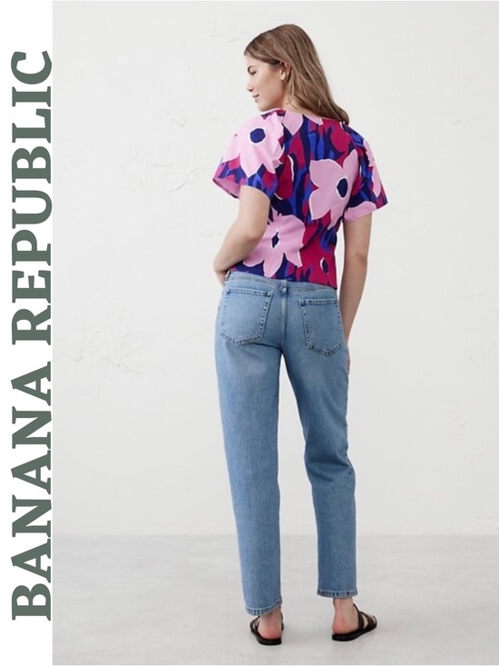 Banana Republic Floral Top Size 6 Pink Blue - Picture 2 of 8